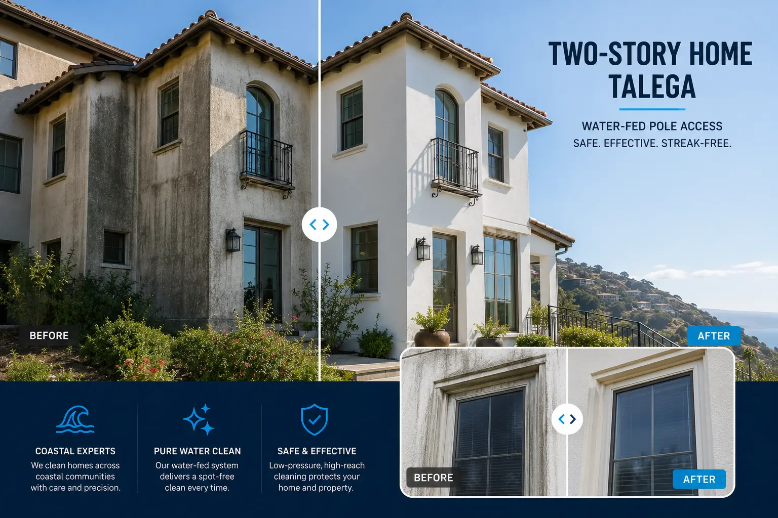 Two-story hillside home, Talega — water-fed pole access Two-story hillside home, Talega — water-fed pole access